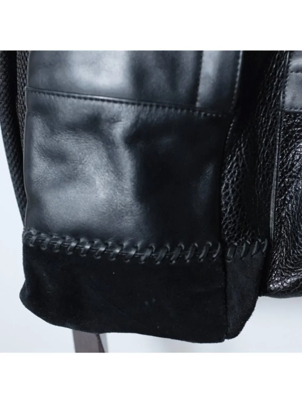 New Mens Coach Large All Leather Backpack Bag Black